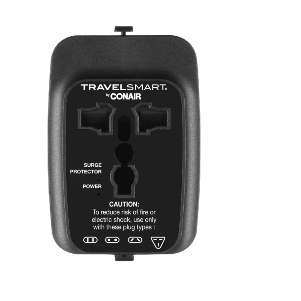 Travel Smart All-in-One Travel Adapter with USB Ports - Black